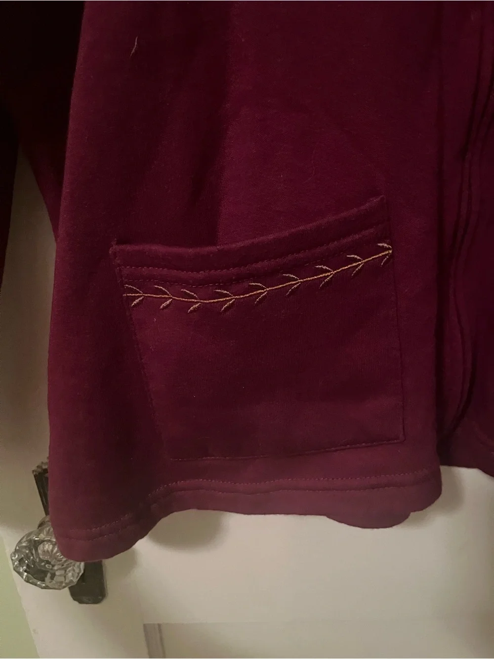 Breckenridge Woman Burgundy Embroidered Fleece 1/4 Zip Sweatshirt 2X